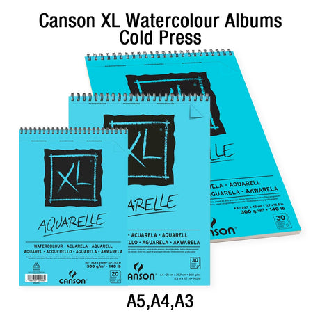 Canson XL Watercolour Spiral Sketchbook Cold Press 300 GSM Paper - Retail Maharaj