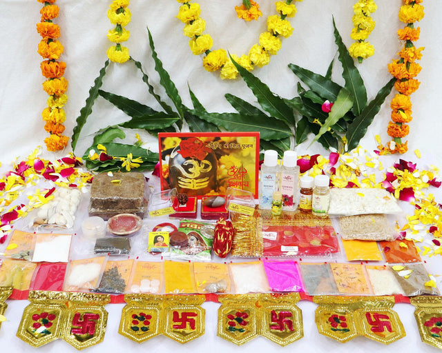 Arkam Shiv Puja Samagri Kit for Shivratri/ Shivaratri Pujan/ Shiva Pooja/ Shrawan Puja (40+ Items) with Detailed Puja Vidhi in Hindi - Retail Maharaj