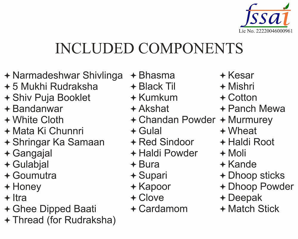 Arkam Shiv Puja Samagri Kit for Shivratri/ Shivaratri Pujan/ Shiva Pooja/ Shrawan Puja (40+ Items) with Detailed Puja Vidhi in Hindi - Retail Maharaj