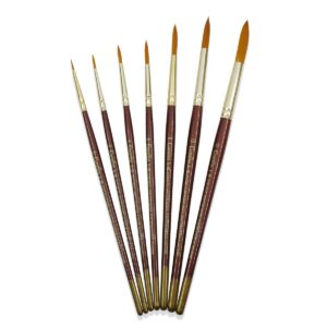 Camlin Synthetic Gold Hair Brush Set of 7 – Round & Flat Brushes - Retail Maharaj