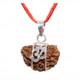 ARKAM One Mukhi Rudraksha Certified Kaju Dana/ Original 1 Mukhi Rudraksh Kaju Dana/ Natural 1 faced Rudraksha with Silver Pendant (Brown) with Certificate and Puja Instructions - Retail Maharaj