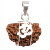 ARKAM One Mukhi Rudraksha Certified Kaju Dana/ Original 1 Mukhi Rudraksh Kaju Dana/ Natural 1 faced Rudraksha with Silver Pendant (Brown) with Certificate and Puja Instructions - Retail Maharaj