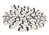 Arkam Black Tulsi Mala with Silver Capping/ Silver Tulsi Mala for Men and Women/ Tulsi mala Silver Cap Original (Size: 3mm, Length: 24 inches) - Retail Maharaj