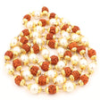 Arkam Rudraksh Pearl Mala/ 100% Natural Rudraksha and Pearl Mala with Gold Metal Capping/ Original Rudraksha Pearl Rosary/ Rudraksh Moti Mala/ Rudraksha Moti Rosary (Size: 6mm, Beads: 54+1, Length: 26 inches) - Retail Maharaj