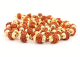 Arkam Rudraksh Mala with Gold Metal Capping/ Fancy Rudraksh Mala for Men and Women/ Stylish Rudraksha mala Yellow Cap/ Rudraksh Mala 7mm Original (Size: 7mm, Length: 28 inches, Beads: 54+1) - Retail Maharaj