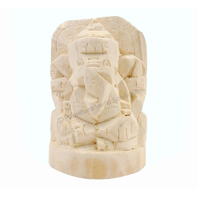 ARKAM Shwetark Ganpati/ Shvetark Ganapati/ Shwetarka Ganesh/ Shwetark Idol/ Aakwood Ganesh/ Aak Ganesha (Height: 4 inches, Color: Off White) - Retail Maharaj