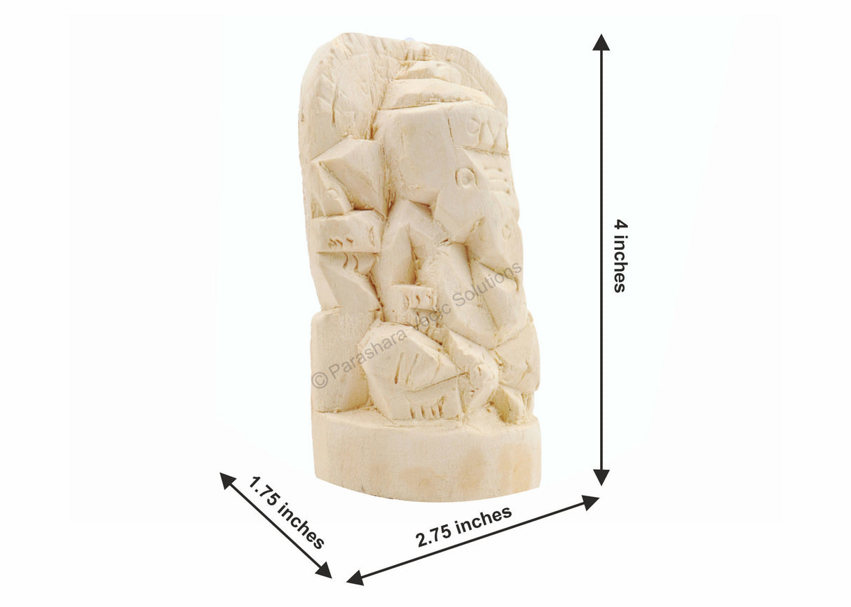 ARKAM Shwetark Ganpati/ Shvetark Ganapati/ Shwetarka Ganesh/ Shwetark Idol/ Aakwood Ganesh/ Aak Ganesha (Height: 4 inches, Color: Off White) - Retail Maharaj