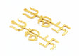ARKAM Swastik Om Trishul Trishakti Yantra / Brass Trishakti / Tri Shakti - Set of 2 (Size: 5 inches, Golden) - Retail Maharaj