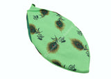 ARKAM Gaumukhi/ Gomukhi Jholi/ Peacock Print Chanting Bag/ Japa Bag/ Jaap Bag/ Mala Jap Bag with Zip lock for Mala - Set of 2 (Color: Green) - Retail Maharaj