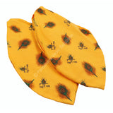 ARKAM Gaumukhi/ Gomukhi Jholi/ Peacock Print Chanting Bag/ Japa Bag/ Jaap Bag/ Mala Jap Bag with Zip lock for Mala - Set of 2 (Color: Yellow) - Retail Maharaj