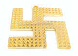 ARKAM Vaastu Pyramid Swastik Yantra/ Swastik Hanging/ Pyramid Vastu Hanging/ Swastik Metal (Size: 4 inches, Color: Golden, Material: Metal) - Retail Maharaj