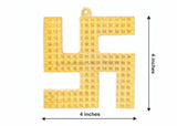 ARKAM Vaastu Pyramid Swastik Yantra/ Swastik Hanging/ Pyramid Vastu Hanging/ Swastik Metal (Size: 4 inches, Color: Golden, Material: Metal) - Retail Maharaj