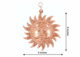 ARKAM Surya Narayan Yantra Copper/ Copper Surya Face/ Surya Bhagwan Face/ Surya Narayan Bhagwan/ Vastu Surya Face/ Vaastu Sun Face Hanging (Size: 8 inches, Color: Brown, Material: Copper) - Retail Maharaj