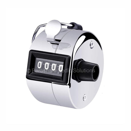 ARKAM Jap Counter/ Jaap Counter/ Tally Counter with Mechanical clicker and ring finger - Steel - (Color: Silver) - Retail Maharaj