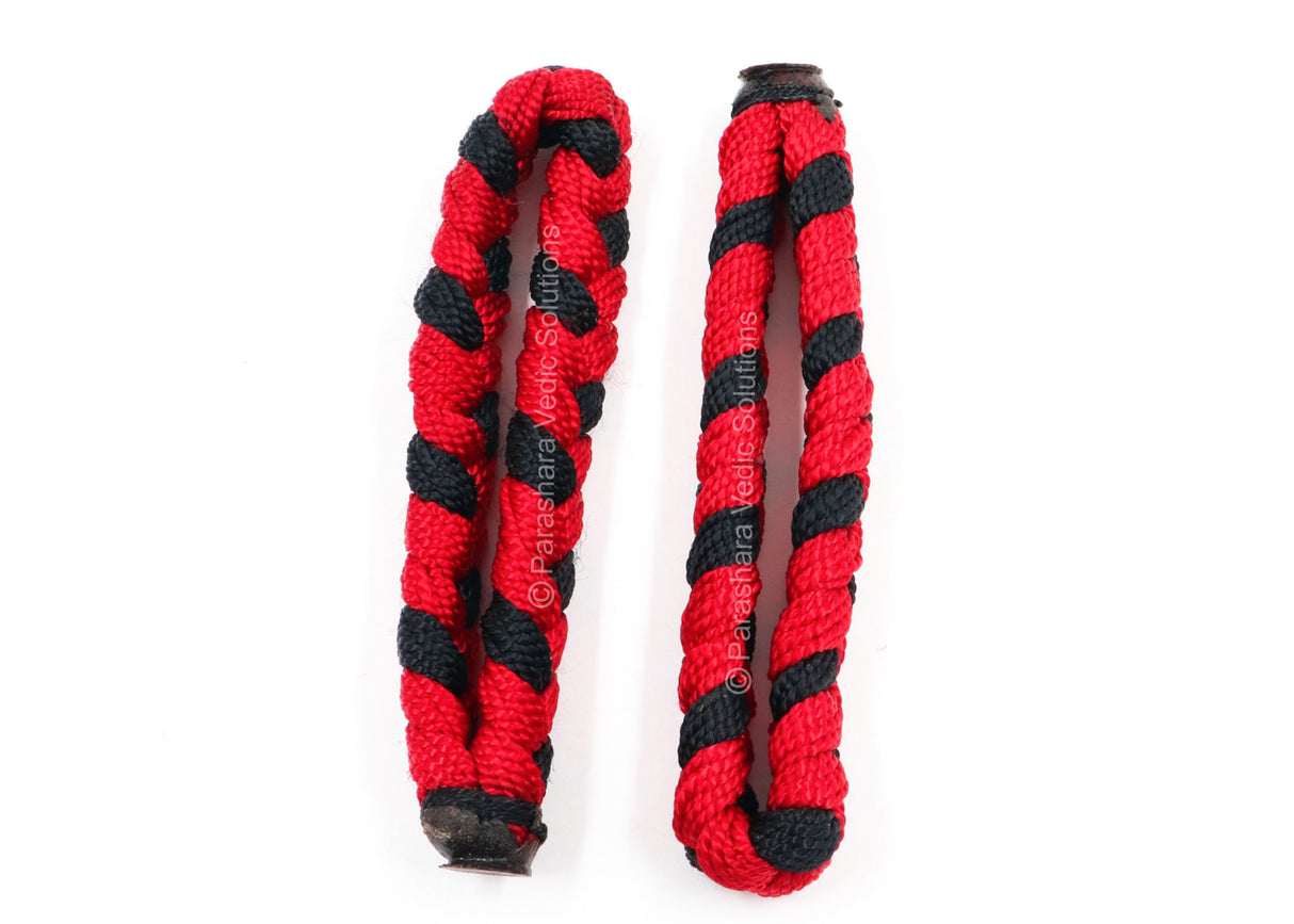 ARKAM Durga Mahakali Kavach/Mahakali Raksha Kavach/Mahakali Raksha Sutra/Black Red Thread Kavach Bracelet - Set of 2 - Retail Maharaj