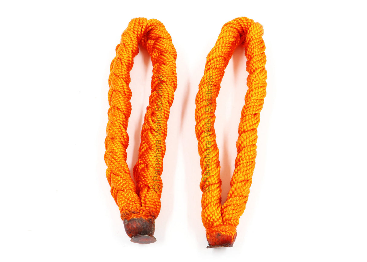 ARKAM Krishna Kavach/Krishna Raksha Kavach/Krishna Raksha Sutra/Orange Thread Kavach Bracelet - Set of 2 - Retail Maharaj