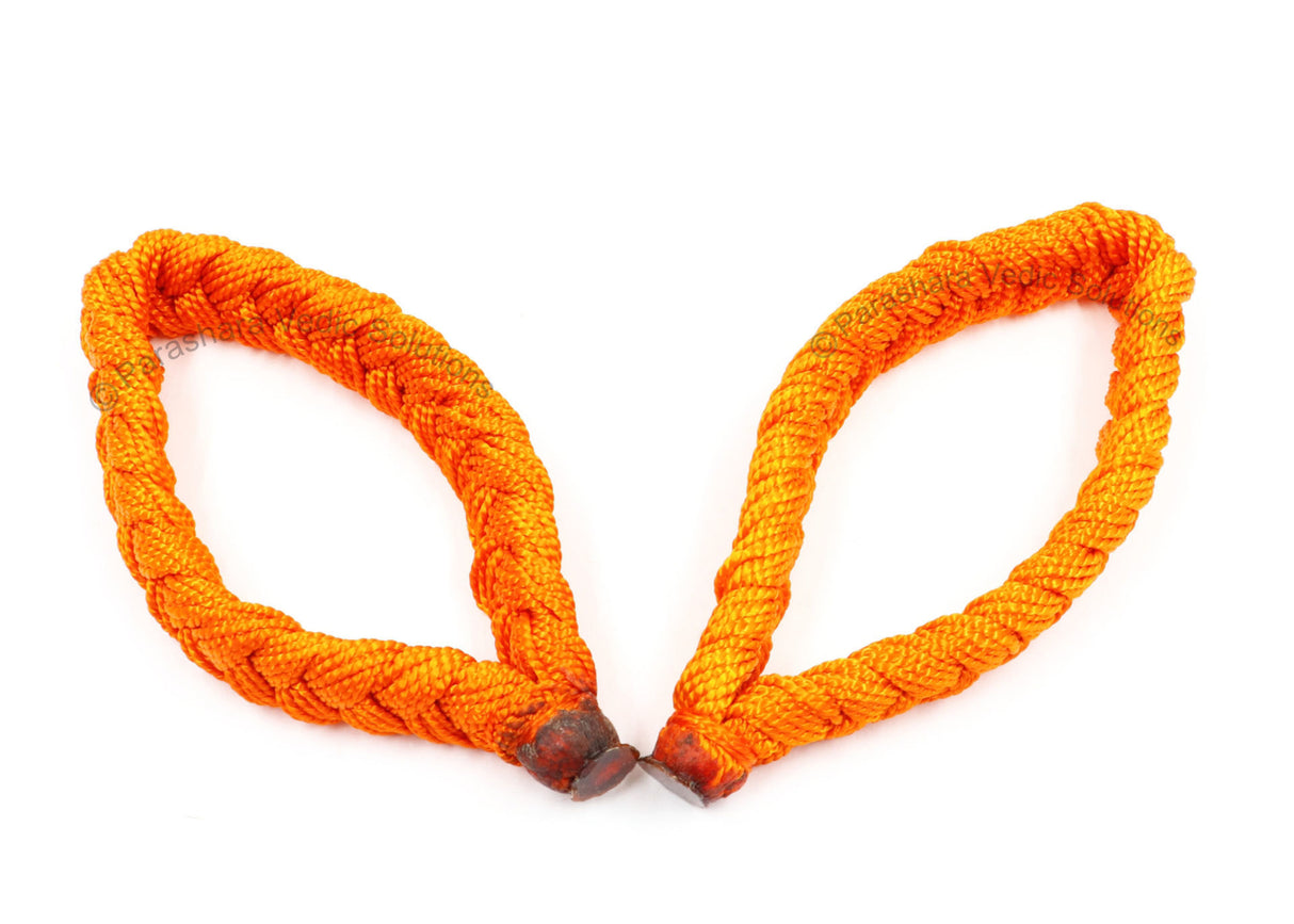 ARKAM Krishna Kavach/Krishna Raksha Kavach/Krishna Raksha Sutra/Orange Thread Kavach Bracelet - Set of 2 - Retail Maharaj