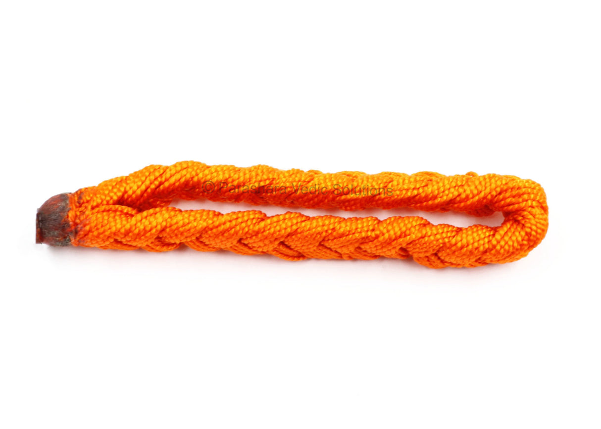 ARKAM Krishna Kavach/Krishna Raksha Kavach/Krishna Raksha Sutra/Orange Thread Kavach Bracelet - Set of 2 - Retail Maharaj