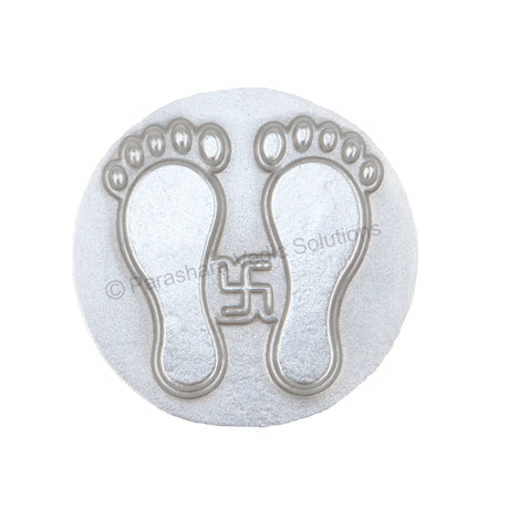 Arkam Parad Charan Paduka /Parad Lakshmiji Charan /Mercury Lakshmi Feet /Mercury Charan Paduka (88 grams) - Retail Maharaj