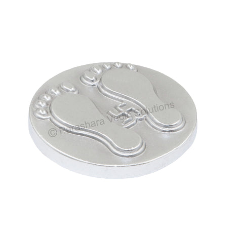 Arkam Parad Charan Paduka /Parad Lakshmiji Charan /Mercury Lakshmi Feet /Mercury Charan Paduka (88 grams) - Retail Maharaj
