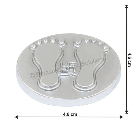 Arkam Parad Charan Paduka /Parad Lakshmiji Charan /Mercury Lakshmi Feet /Mercury Charan Paduka (88 grams) - Retail Maharaj