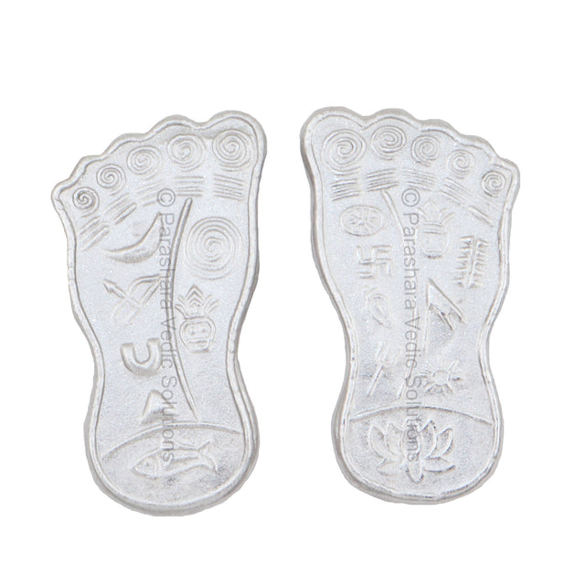 Arkam Parad Charan Paduka /Parad Lakshmiji Charan /Mercury Lakshmi Feet /Mercury Charan Paduka (105 grams) - Retail Maharaj