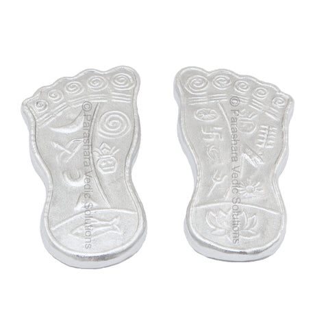 Arkam Parad Charan Paduka /Parad Lakshmiji Charan /Mercury Lakshmi Feet /Mercury Charan Paduka (105 grams) - Retail Maharaj