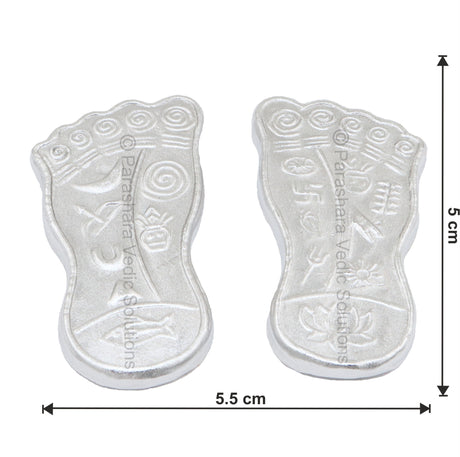 Arkam Parad Charan Paduka /Parad Lakshmiji Charan /Mercury Lakshmi Feet /Mercury Charan Paduka (105 grams) - Retail Maharaj