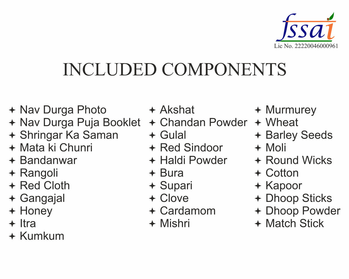 Arkam Navdurga Puja Samagri Kit for Durga Pujan/ Navratri Puja Kit/ Navratri Puja Samagri Kit (35+ Items) with Detailed Puja Vidhi in Hindi - Retail Maharaj
