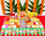 Arkam Premium Diwali Puja Samagri Kit for Lakshmi Pujan/ Mahalakshmi Puja Kit/ Laxmi Puja Samagri Kit/ Deepavali (45+ Items) with Detailed Puja Vidhi - Retail Maharaj