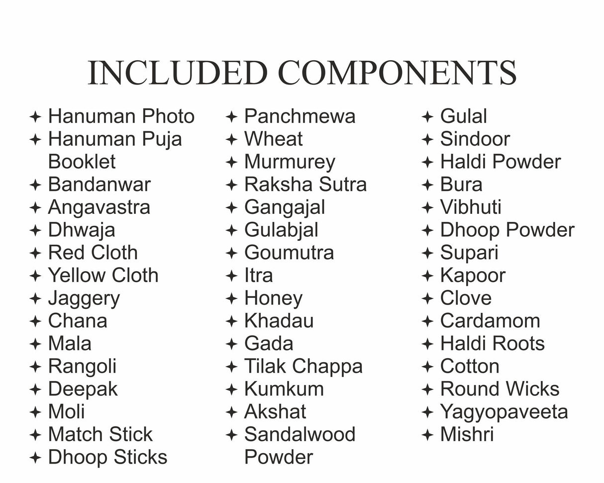 ARKAM Hanuman Puja Samagri Kit/Hanuman Janmotsav Puja Kit/Maruti Pooja Kit/Hanuman Pooja Samagri (40+ Items) with Detailed Puja Vidhi in Hindi - Retail Maharaj
