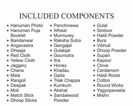 ARKAM Hanuman Puja Samagri Kit/Hanuman Janmotsav Puja Kit/Maruti Pooja Kit/Hanuman Pooja Samagri (40+ Items) with Detailed Puja Vidhi in Hindi - Retail Maharaj