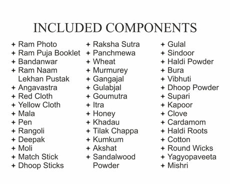 ARKAM Ram Puja Samagri Kit/Ram Navami Puja Kit/Lord Ram Pooja Kit/Ram Navmi Pooja Samagri (40+ Items) with Detailed Puja Vidhi in Hindi - Retail Maharaj