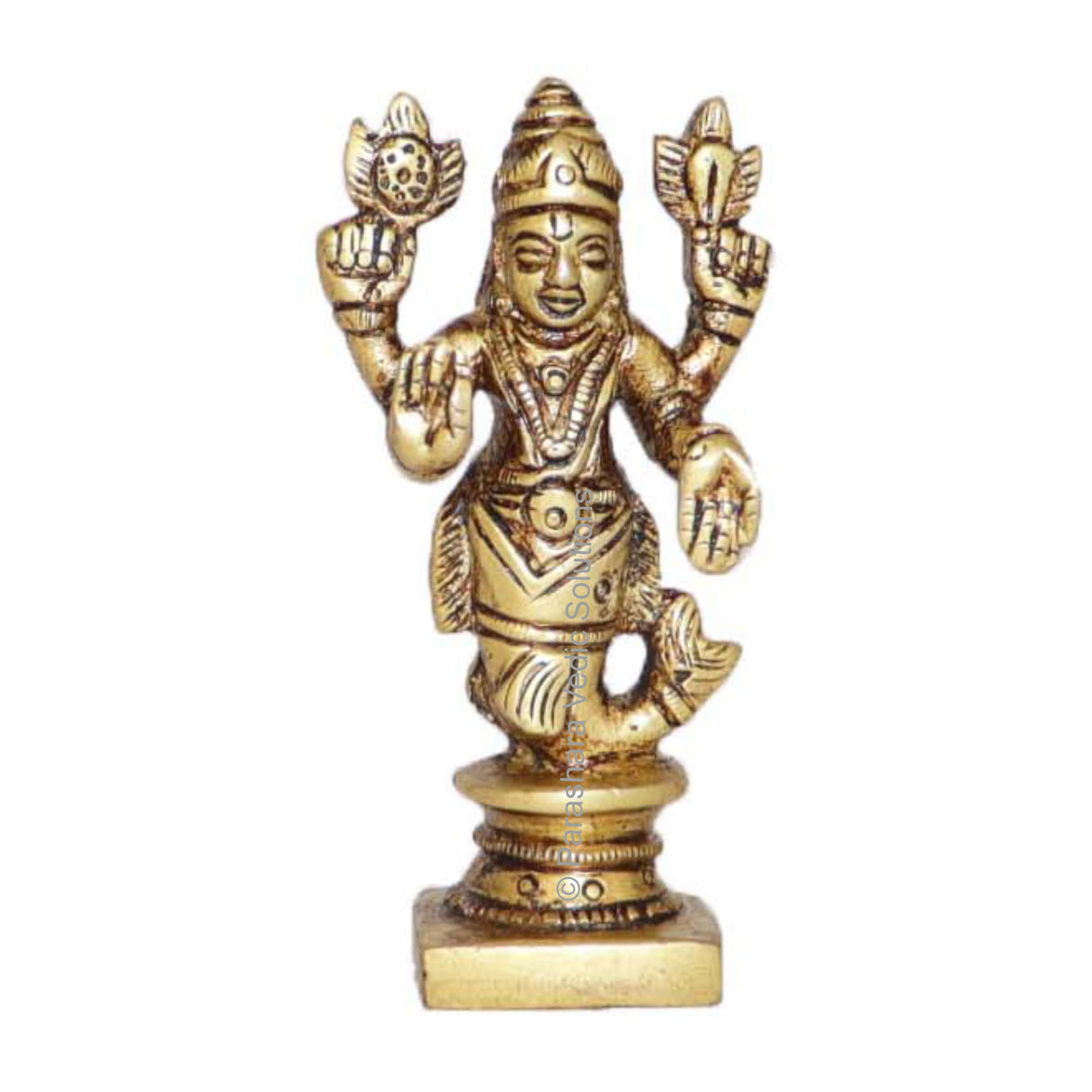Arkam Brass Matsya Murti / Matasya Idol / Pital Vishnu Matsya Avatar Statue - Antique Brass For Home / Temple / Office (Height: 7.4 cm, Weight: 120 gms) - Retail Maharaj