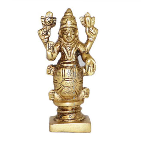 Arkam Brass Kurma Murti / Koorma Idol / Pital Vishnu Kurma Avatar Statue - Antique Brass For Home / Temple / Office (Height: 7.4 cm, Weight: 140 gms) - Retail Maharaj