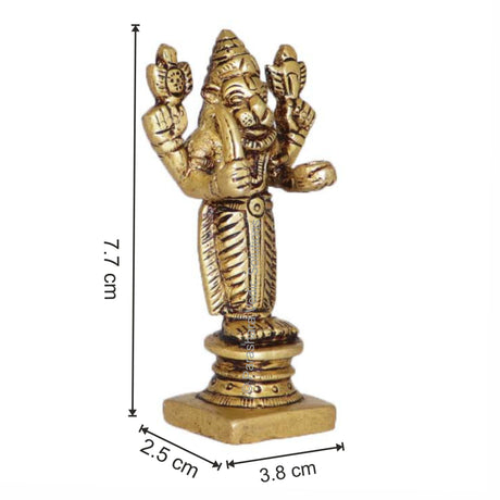 Arkam Brass Narsimha Murti / Narsingh Idol / Pital Vishnu Narsimha Avatar Statue - Antique Brass For Home / Temple / Office (Height: 7.7 cm, Weight: 130 gms) - Retail Maharaj