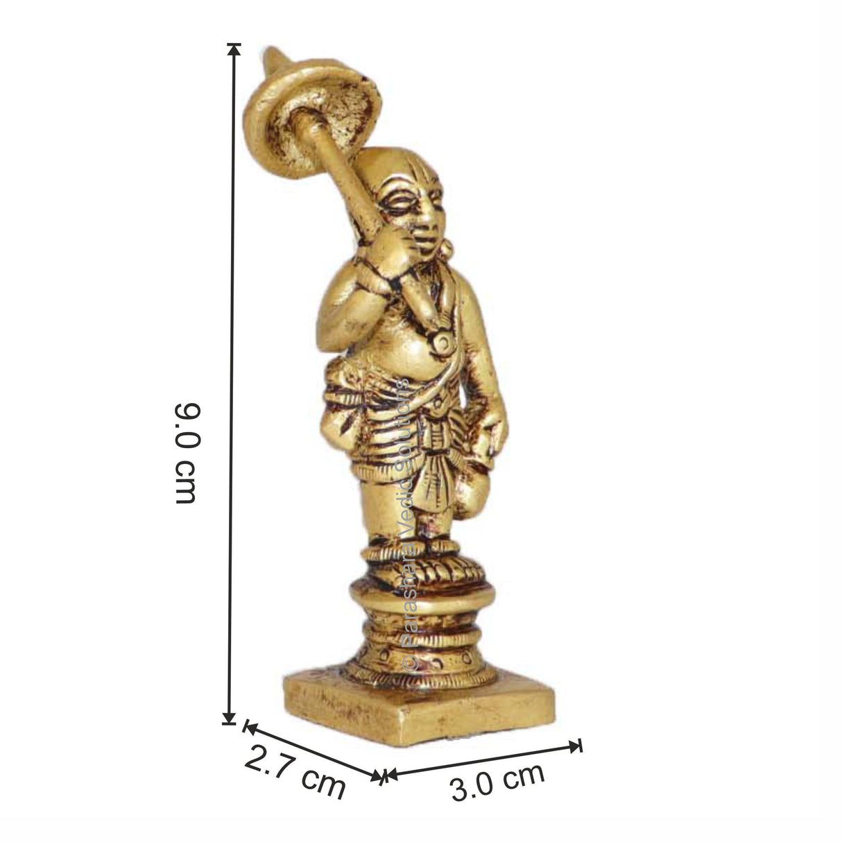Arkam Brass Vaman Murti / Vaaman Idol / Pital Vishnu Vaman Avatar Statue - Antique Brass For Home / Temple / Office (Height: 9 cm, Weight: 140 gms) - Retail Maharaj