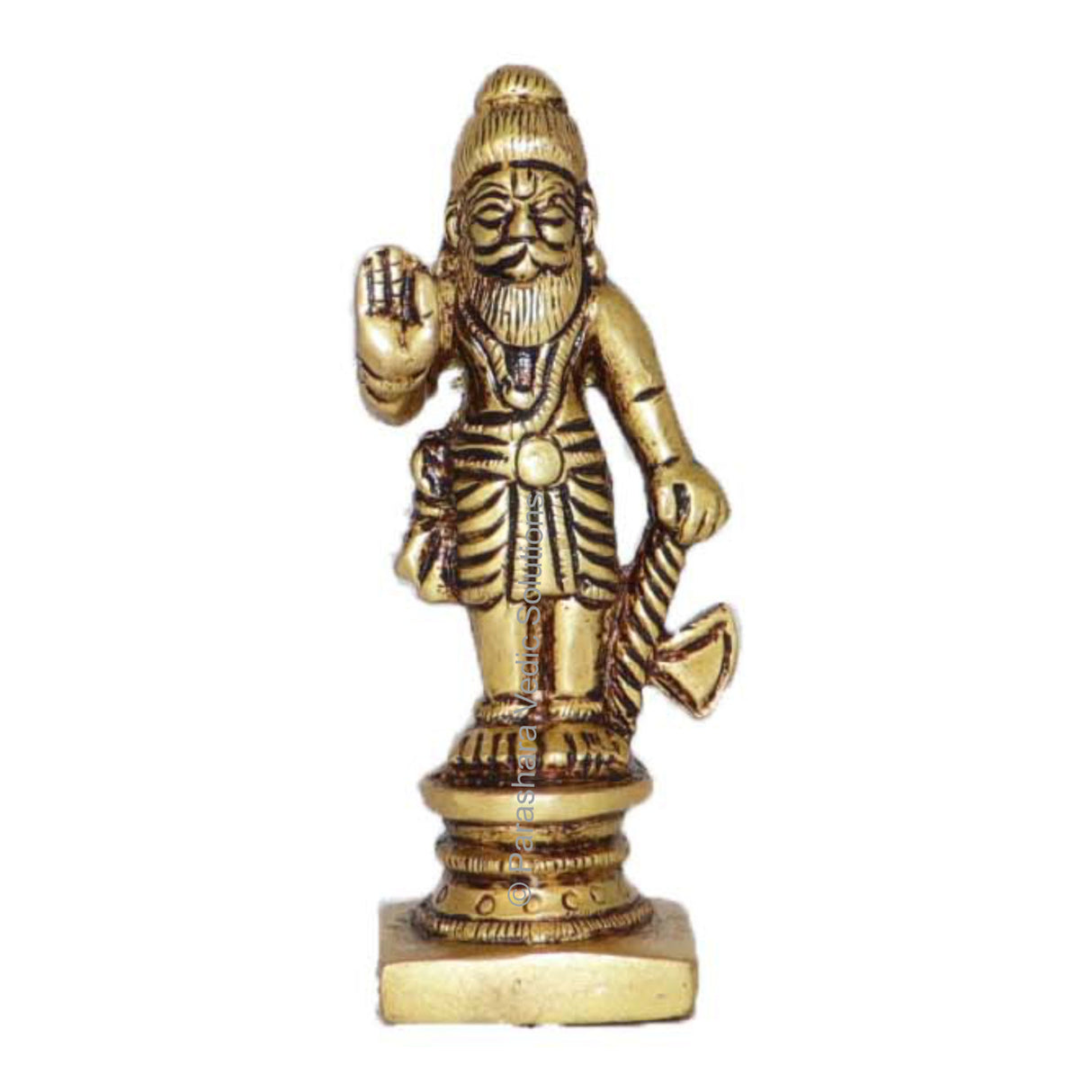 Arkam Brass Parshuram Murti / Parashuram Idol / Pital Vishnu Parshuram Avatar Statue - Antique Brass For Home / Temple / Office (Height: 7.5 cm, Weight: 120 gms) - Retail Maharaj
