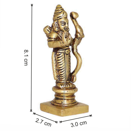 Arkam Brass Ram Murti / Rama Idol / Pital Vishnu Ram Avatar Statue - Antique Brass For Home / Temple / Office (Height: 8.1 cm, Weight: 130 gms) - Retail Maharaj