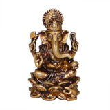 Arkam Brass Ganesh Murti / Ganesha Idol / Pital Ganpati Statue - Antique Brass For Home / Temple / Office (Height: 2.9 cm, Weight: 14 gms) - Retail Maharaj
