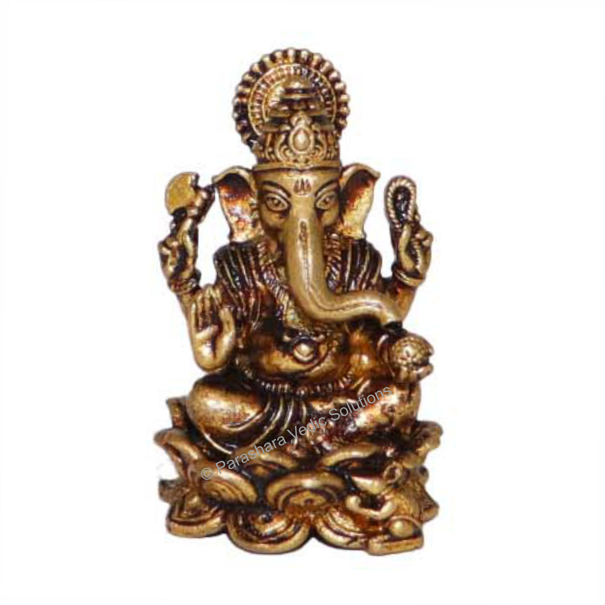 Arkam Brass Ganesh Murti / Ganesha Idol / Pital Ganpati Statue - Antique Brass For Home / Temple / Office (Height: 4 cm, Weight: 34 gms) - Retail Maharaj