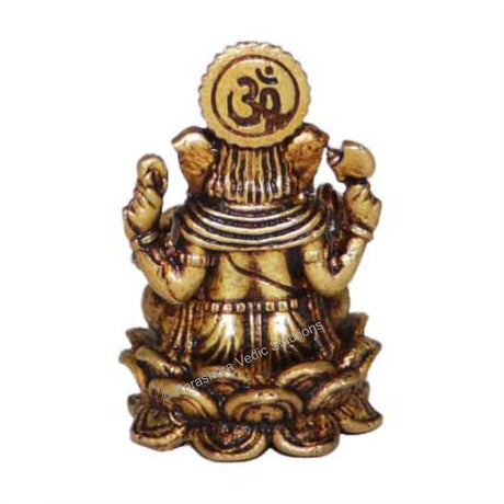 Arkam Brass Ganesh Murti / Ganesha Idol / Pital Ganpati Statue - Antique Brass For Home / Temple / Office (Height: 4 cm, Weight: 34 gms) - Retail Maharaj