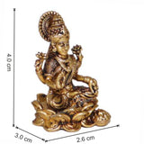 Arkam Brass Lakshmi Murti / Laxmi Idol / Pital Lakshmi Devi Statue - Antique Brass For Home / Temple / Office (Height: 4 cm, Weight: 34 gms) - Retail Maharaj