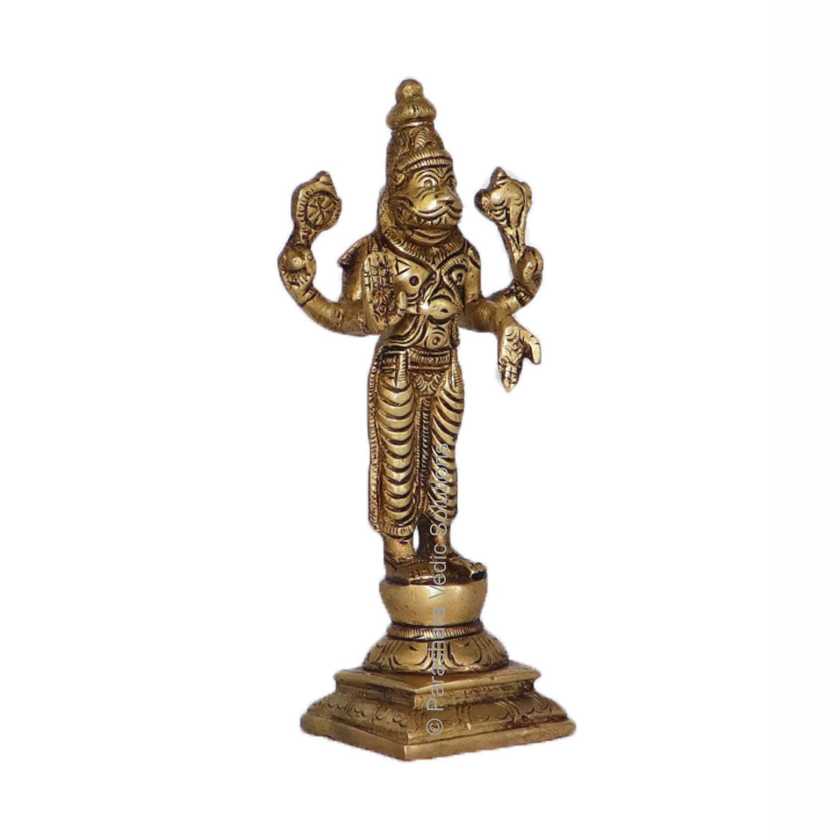 Arkam Brass Narsimha Murti / Narsingh Idol / Pital Vishnu Narsimha Avatar Statue - Antique Brass For Home / Temple / Office (Height: 15 cm, Weight: 420 gms) - Retail Maharaj