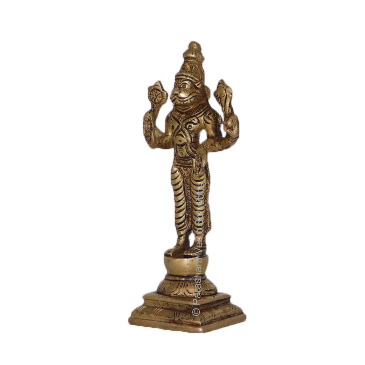 Arkam Brass Narsimha Murti / Narsingh Idol / Pital Vishnu Narsimha Avatar Statue - Antique Brass For Home / Temple / Office (Height: 15 cm, Weight: 420 gms) - Retail Maharaj