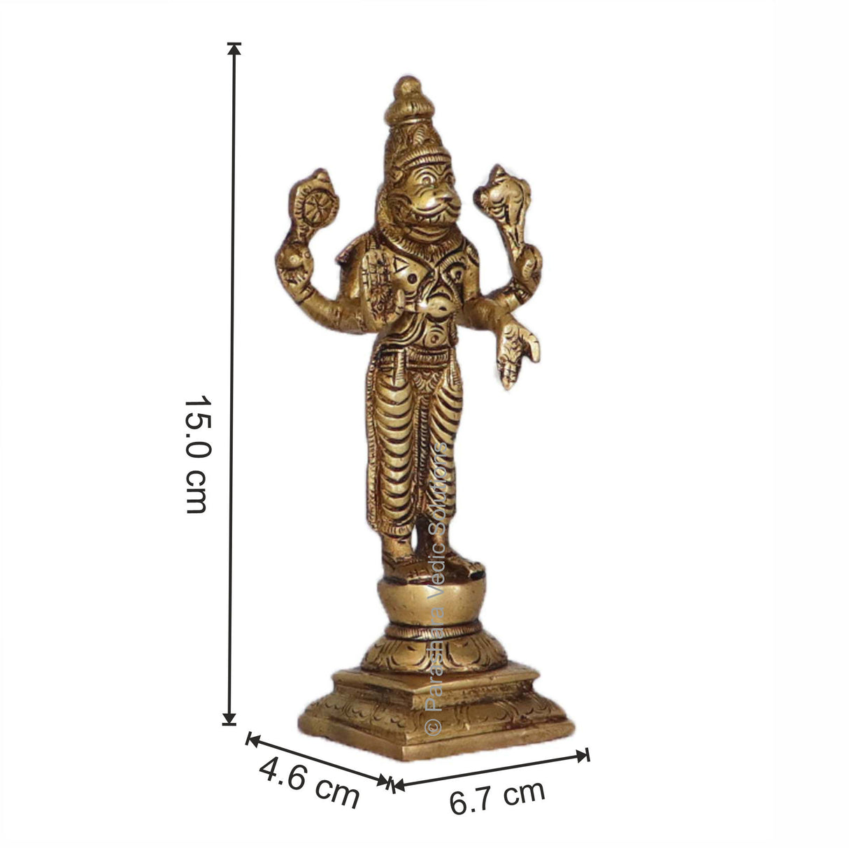 Arkam Brass Narsimha Murti / Narsingh Idol / Pital Vishnu Narsimha Avatar Statue - Antique Brass For Home / Temple / Office (Height: 15 cm, Weight: 420 gms) - Retail Maharaj