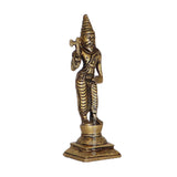Arkam Brass Parshuram Murti / Parashuram Idol / Pital Vishnu Parshuram Avatar Statue - Antique Brass For Home / Temple / Office (Height: 15.4 cm, Weight: 360 gms) - Retail Maharaj