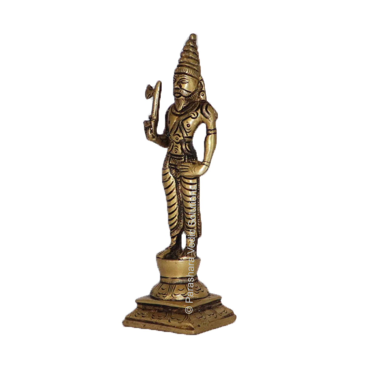 Arkam Brass Parshuram Murti / Parashuram Idol / Pital Vishnu Parshuram Avatar Statue - Antique Brass For Home / Temple / Office (Height: 15.4 cm, Weight: 360 gms) - Retail Maharaj
