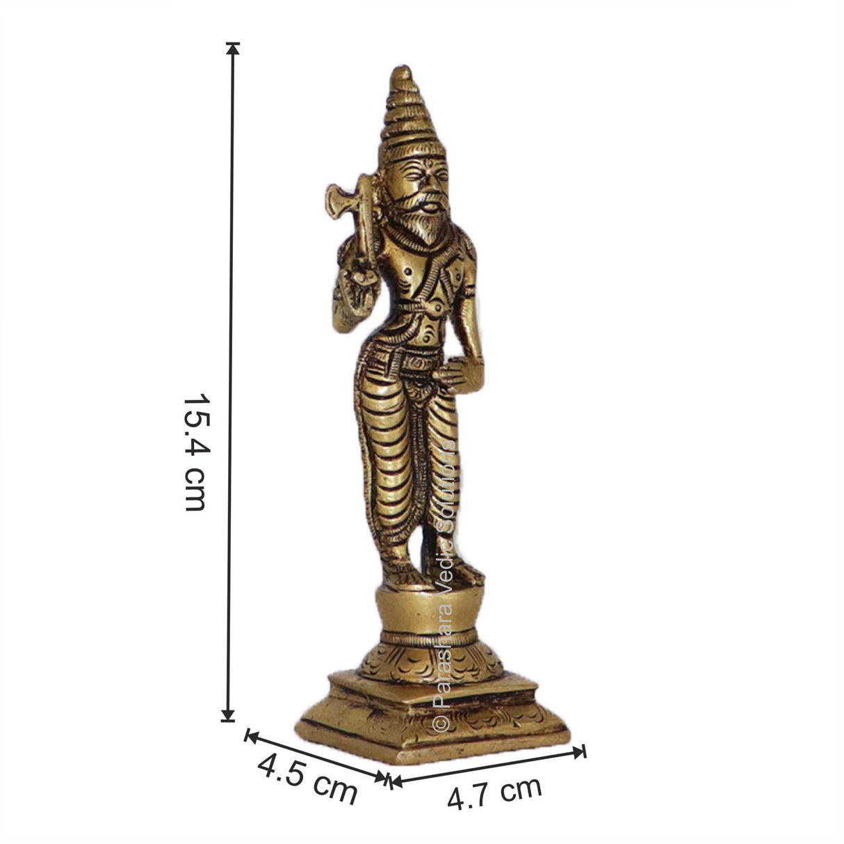 Arkam Brass Parshuram Murti / Parashuram Idol / Pital Vishnu Parshuram Avatar Statue - Antique Brass For Home / Temple / Office (Height: 15.4 cm, Weight: 360 gms) - Retail Maharaj