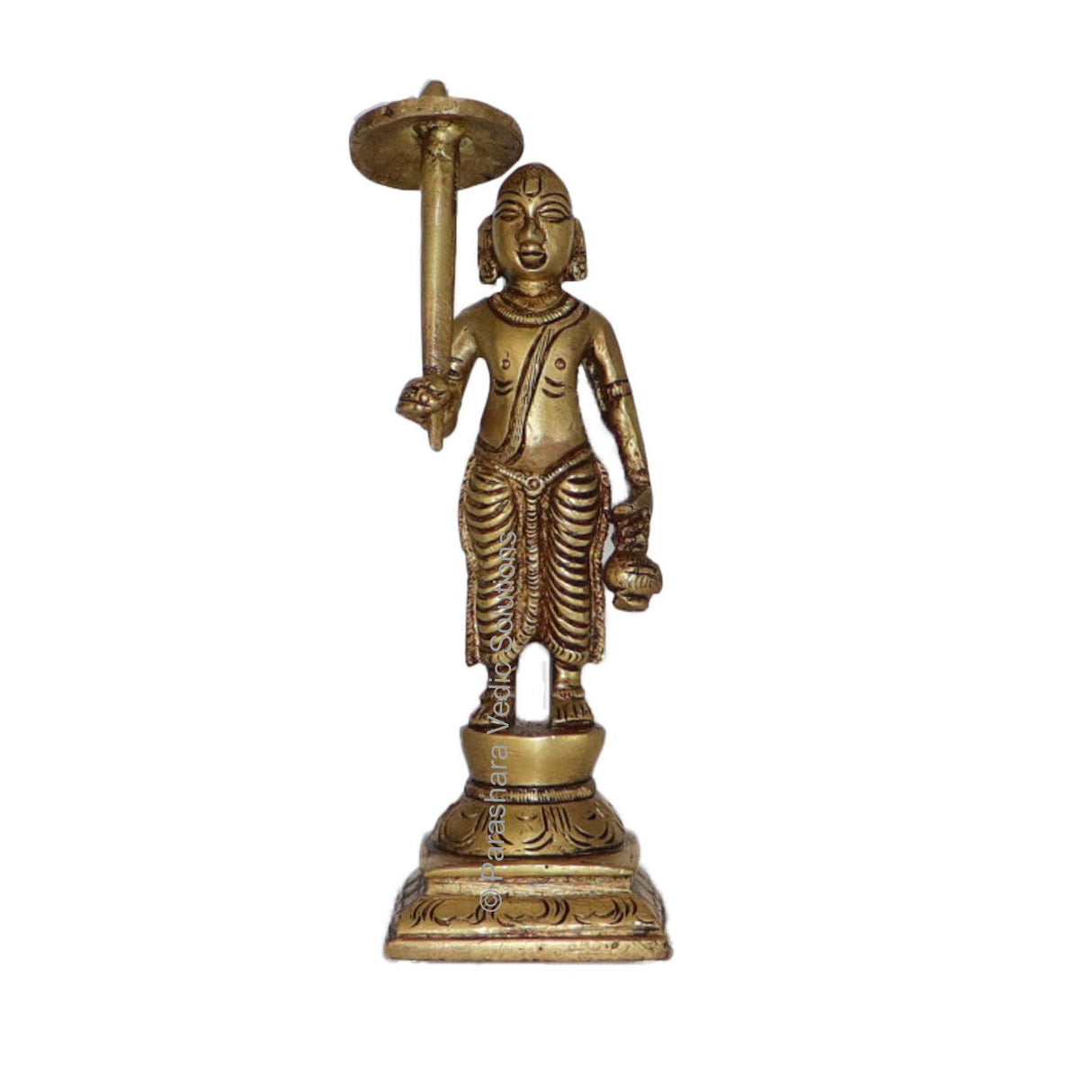 Arkam Brass Vaman Murti / Vaaman Idol / Pital Vishnu Vaman Avatar Statue - Antique Brass For Home / Temple / Office (Height: 14.5 cm, Weight: 400 gms) - Retail Maharaj
